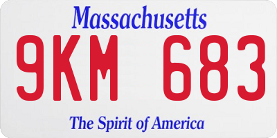 MA license plate 9KM683