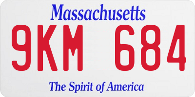MA license plate 9KM684