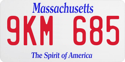 MA license plate 9KM685