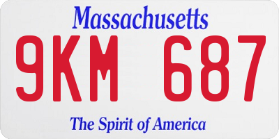 MA license plate 9KM687