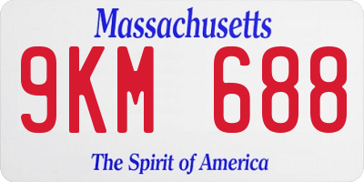 MA license plate 9KM688