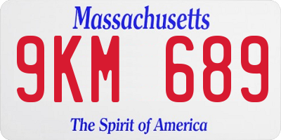MA license plate 9KM689