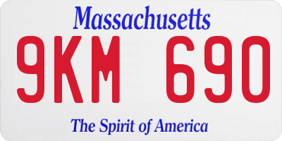 MA license plate 9KM690