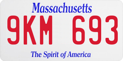 MA license plate 9KM693