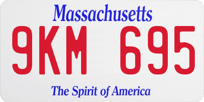 MA license plate 9KM695