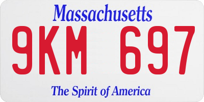MA license plate 9KM697