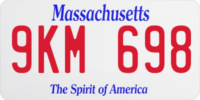 MA license plate 9KM698