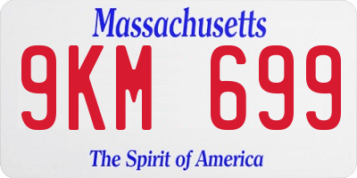 MA license plate 9KM699