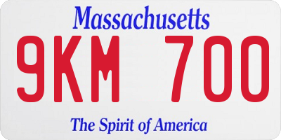 MA license plate 9KM700