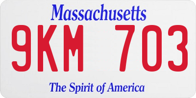 MA license plate 9KM703