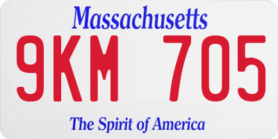 MA license plate 9KM705