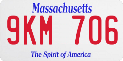 MA license plate 9KM706