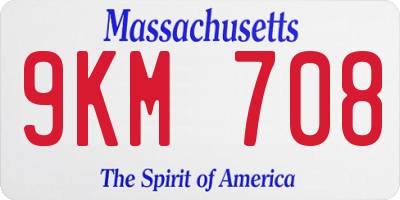 MA license plate 9KM708