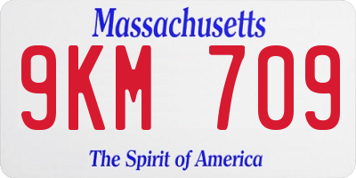 MA license plate 9KM709