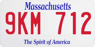 MA license plate 9KM712
