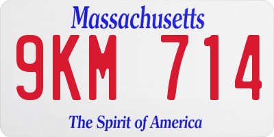 MA license plate 9KM714