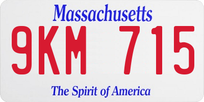 MA license plate 9KM715