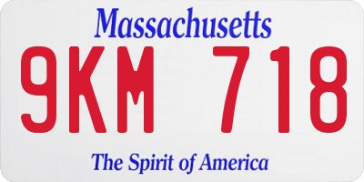 MA license plate 9KM718