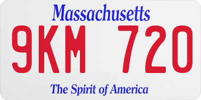 MA license plate 9KM720