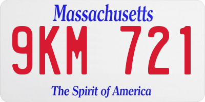 MA license plate 9KM721