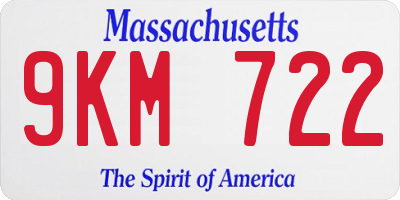 MA license plate 9KM722