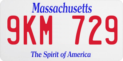 MA license plate 9KM729