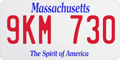 MA license plate 9KM730
