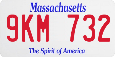 MA license plate 9KM732