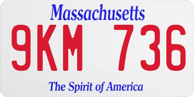 MA license plate 9KM736