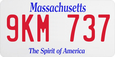 MA license plate 9KM737