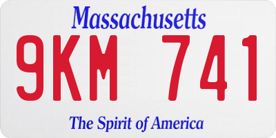 MA license plate 9KM741