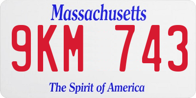 MA license plate 9KM743