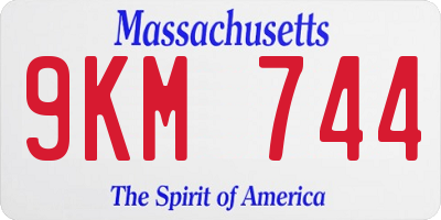 MA license plate 9KM744