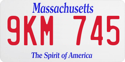 MA license plate 9KM745