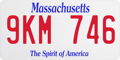 MA license plate 9KM746