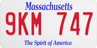 MA license plate 9KM747