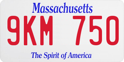 MA license plate 9KM750