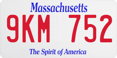 MA license plate 9KM752