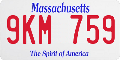 MA license plate 9KM759