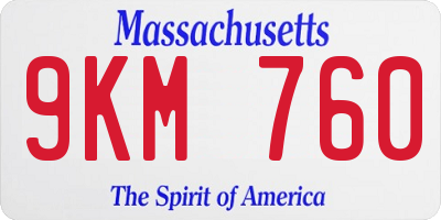 MA license plate 9KM760