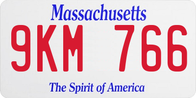 MA license plate 9KM766