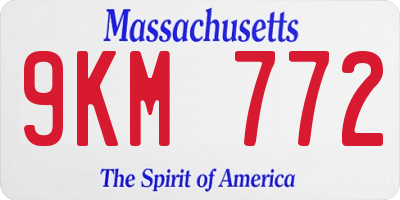 MA license plate 9KM772