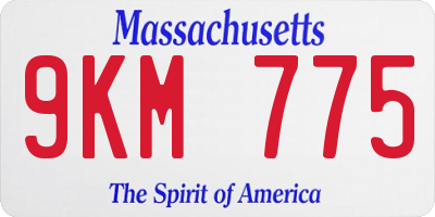 MA license plate 9KM775