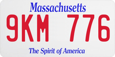 MA license plate 9KM776