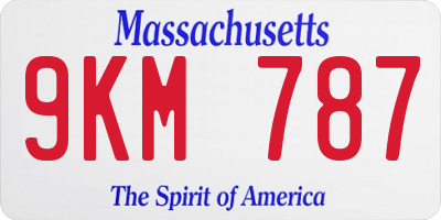 MA license plate 9KM787