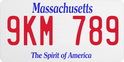 MA license plate 9KM789