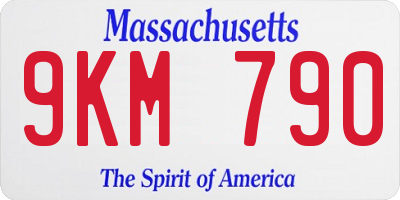 MA license plate 9KM790