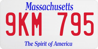 MA license plate 9KM795
