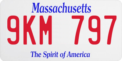 MA license plate 9KM797