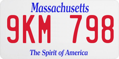 MA license plate 9KM798